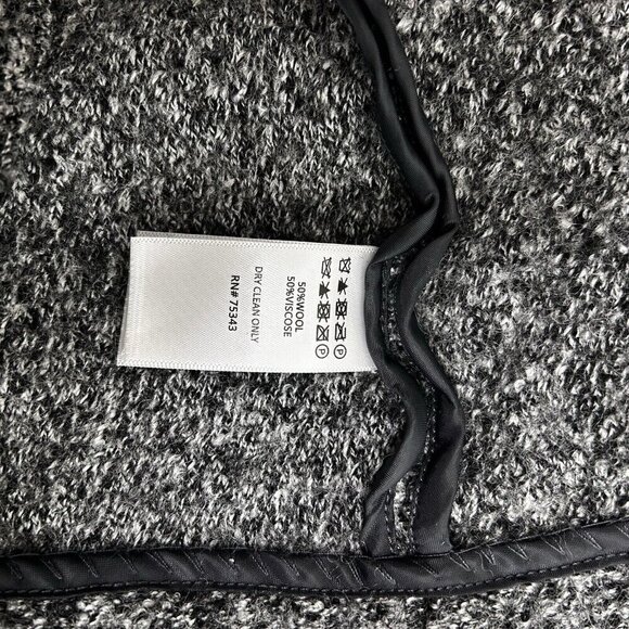 Tahari Long Open Long Cardigan Large Gray Sleeve Relaxed Duster Wool Blend Sz L - Picture 10 of 11